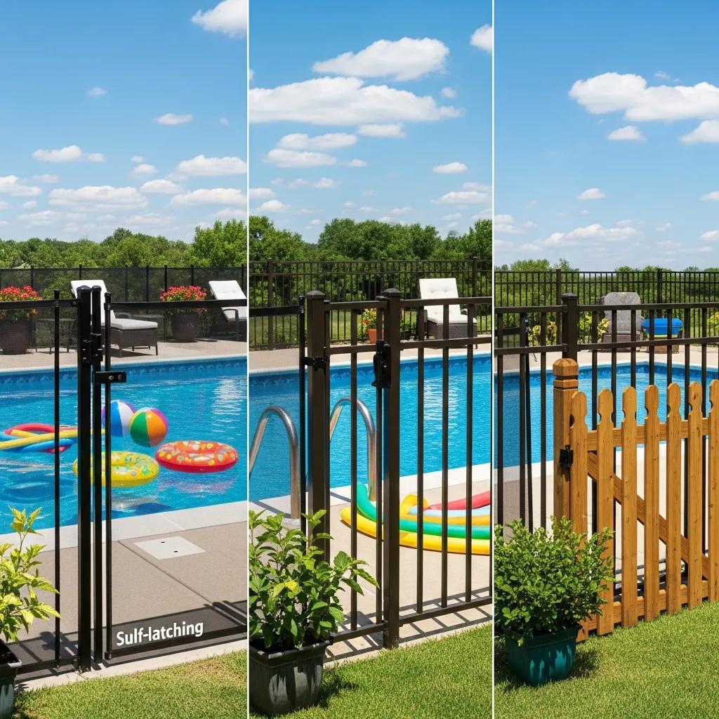 Different types of childproof pool fencing demonstrating safety features and effectiveness
